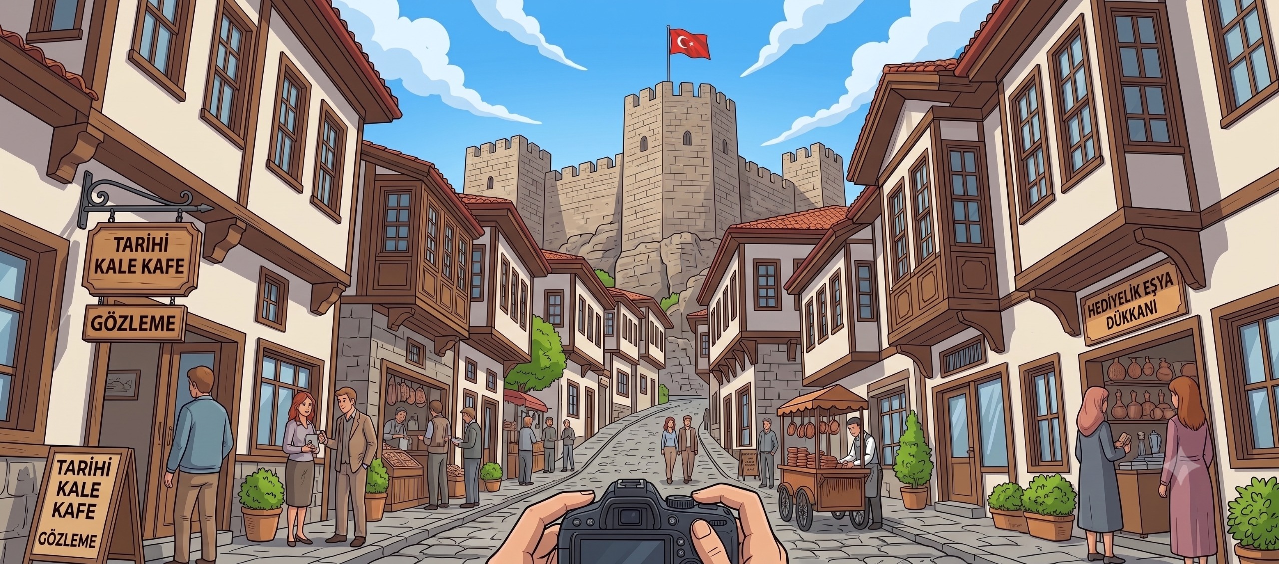 Ankara Kalesi sokak çizimi